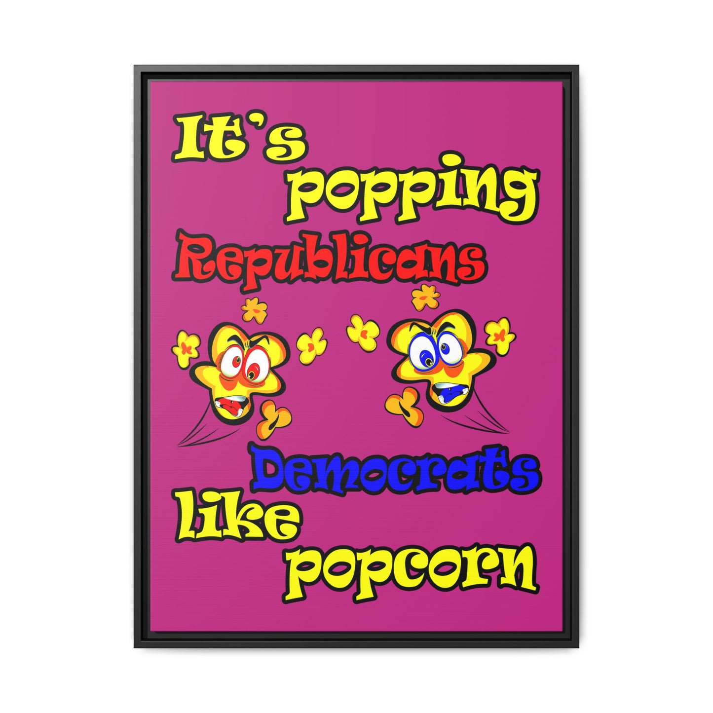 popping like popcorn - framed canvas art (pink)