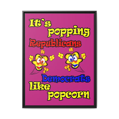 popping like popcorn - framed canvas art (pink)