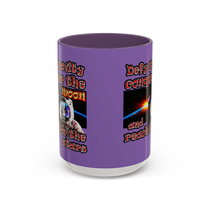 defy conquer reach - Accent Mug (light purple)