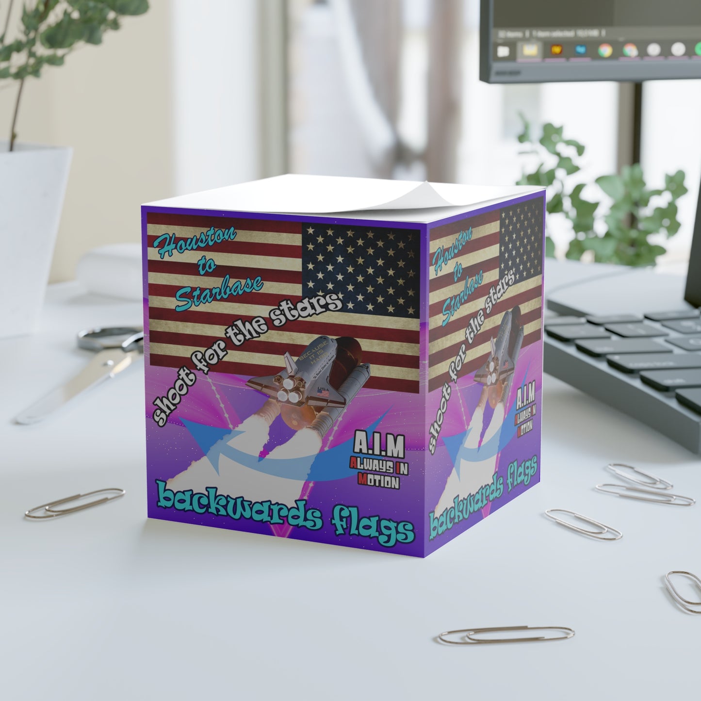 shoot for the stars - note cube (purple-pink wave)