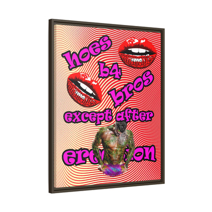 hoes b4 bros - framed canvas art (yellow-orange wave)