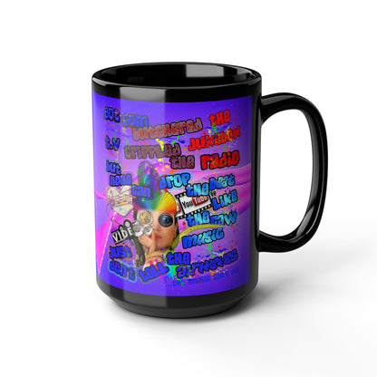 drop the beat - Black Mug (purple-pink wave)