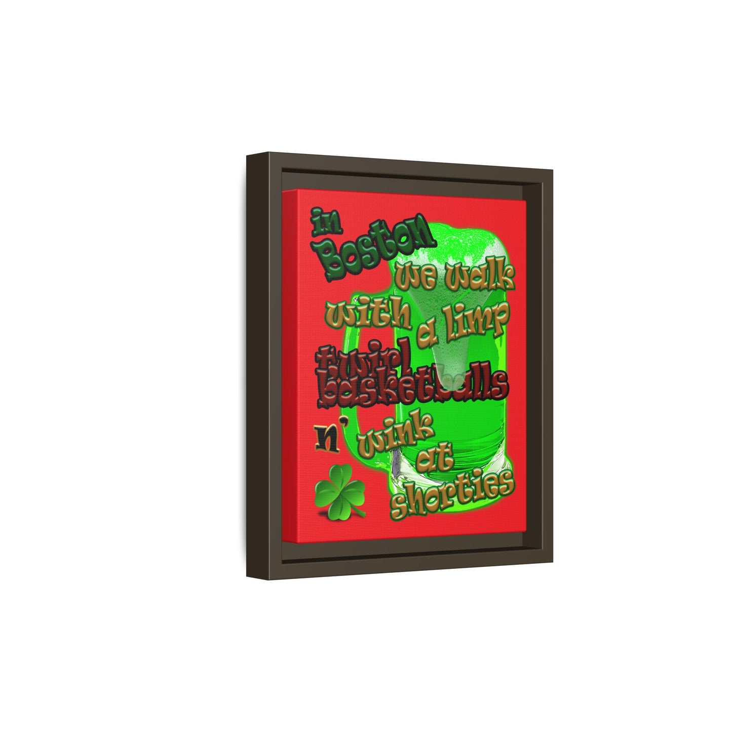 celtics logo - framed canvas art (red)