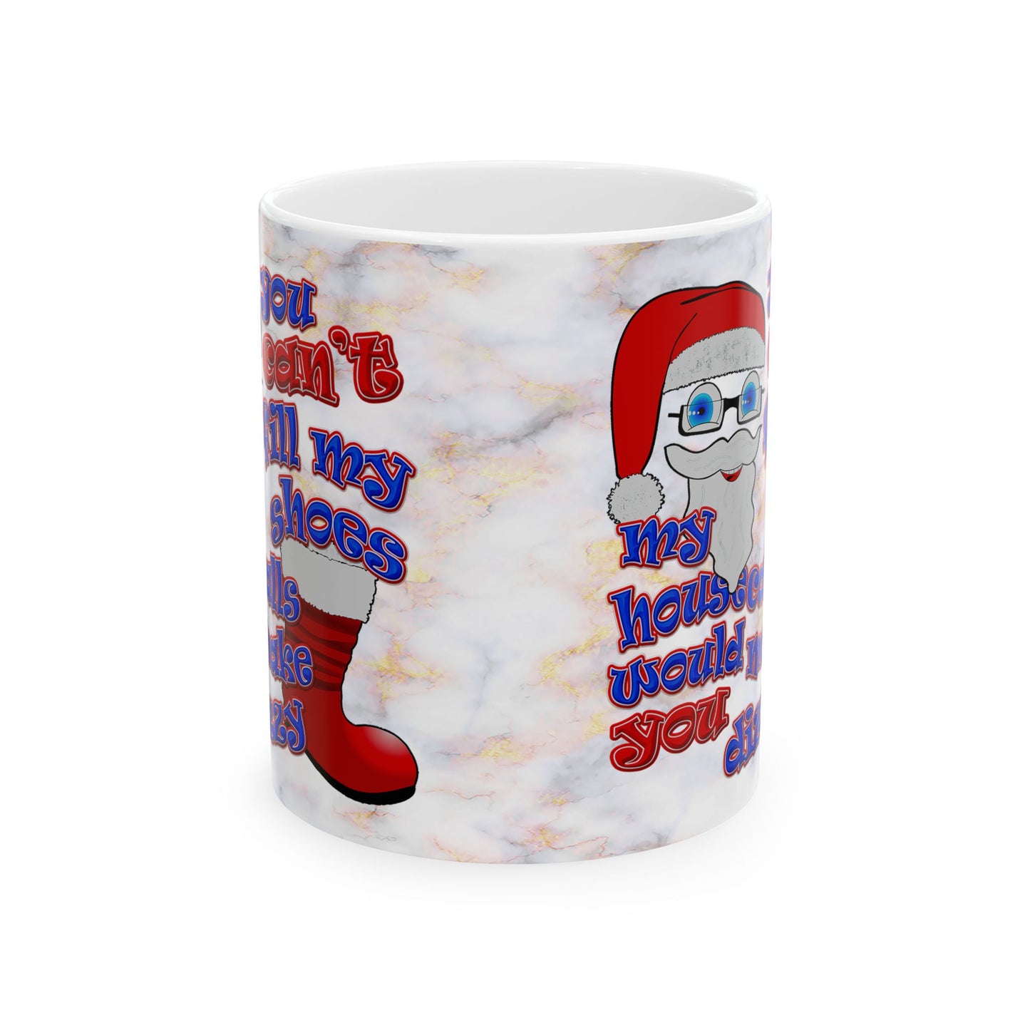 santa's shoes - White Mug (white marble)