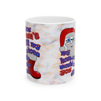 santa's shoes - White Mug (white marble)