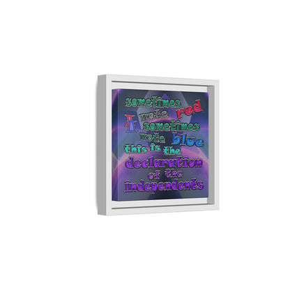 declaration of the independents - framed canvas art (grey-pink wave)