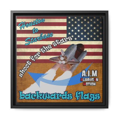 shoot for the stars - framed canvas art (brown papyrus)