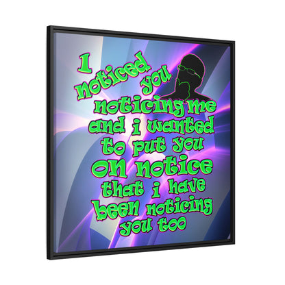 noticed you noticing - framed canvas art (grey-pink wave)