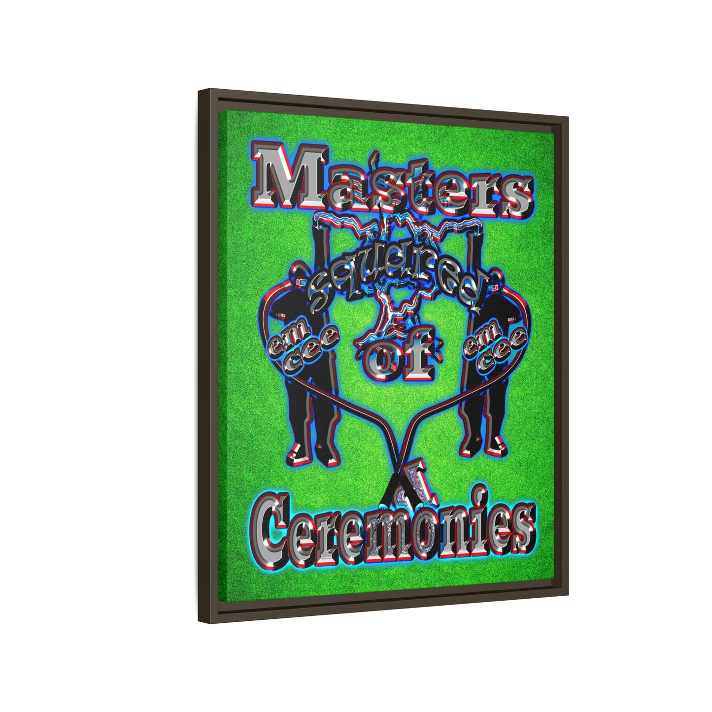 em cee squared - framed canvas art (green turf)