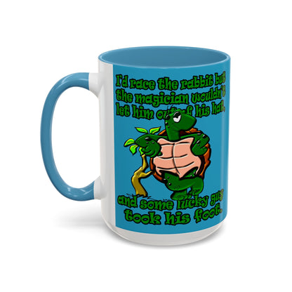 turtle race - Accent Mug (turquoise)