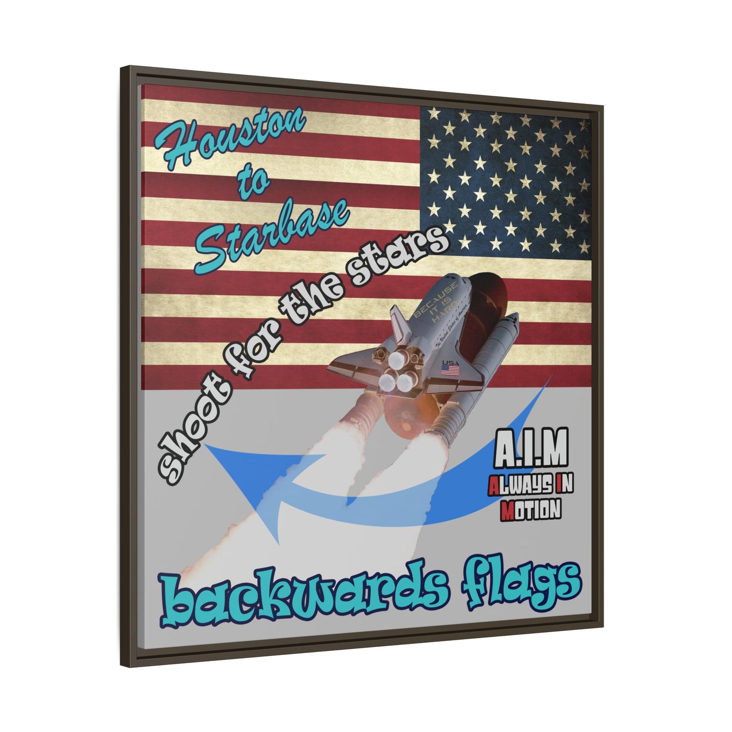 shoot for the stars - framed canvas art (light grey)