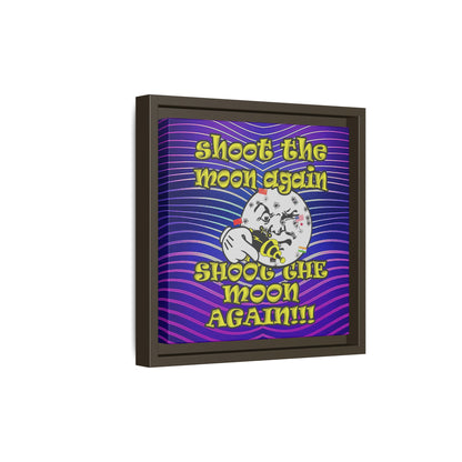 shoot the moon again - framed canvas art (purple wave)