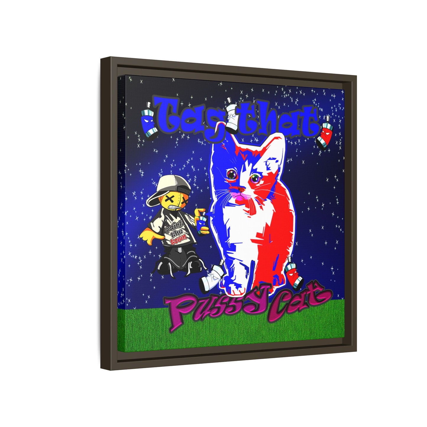 tag that - framed canvas art ('snoops' background)