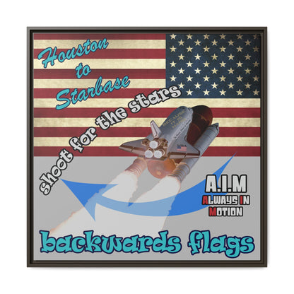 shoot for the stars - framed canvas art (light grey)