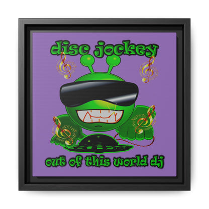disc jockey - framed canvas art (light purple)