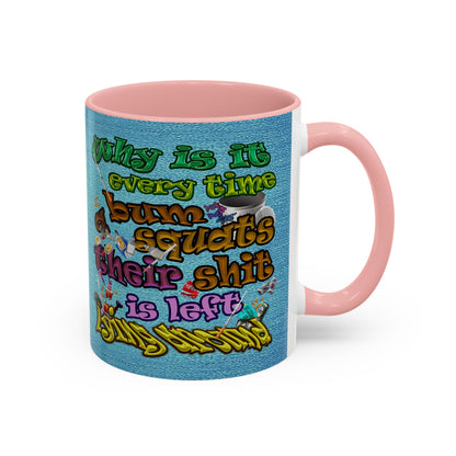 the bum's shit - Accent Mug (faded blue)