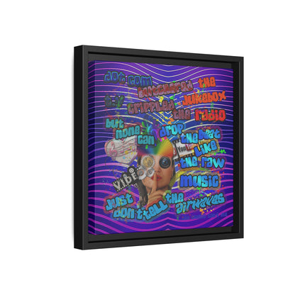 drop the beat - framed canvas art (purple wave)