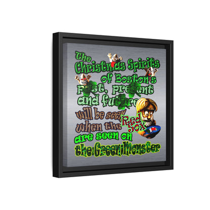 christmas spirits of boston - framed canvas art (brushed nickel)