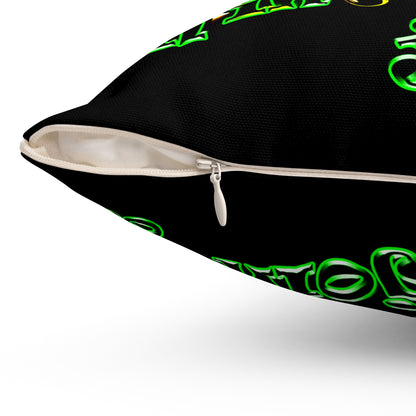 og - Spun Polyester Square Pillow - (black)