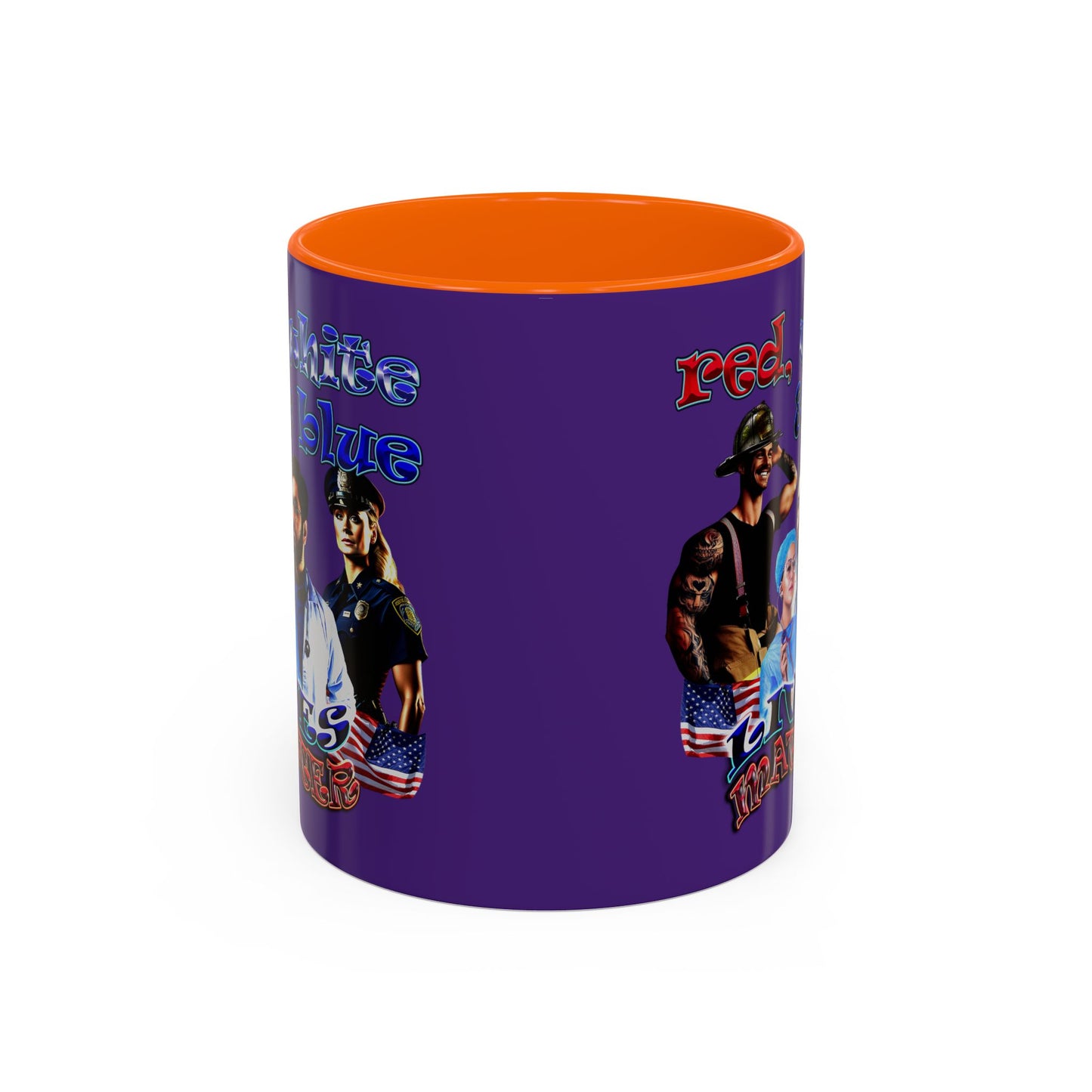 rw&b lives matter - Accent Mug (purple)