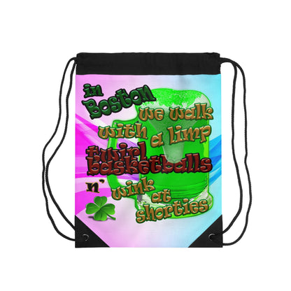 celtics logo - Drawstring Bag (light blue-pink wave)