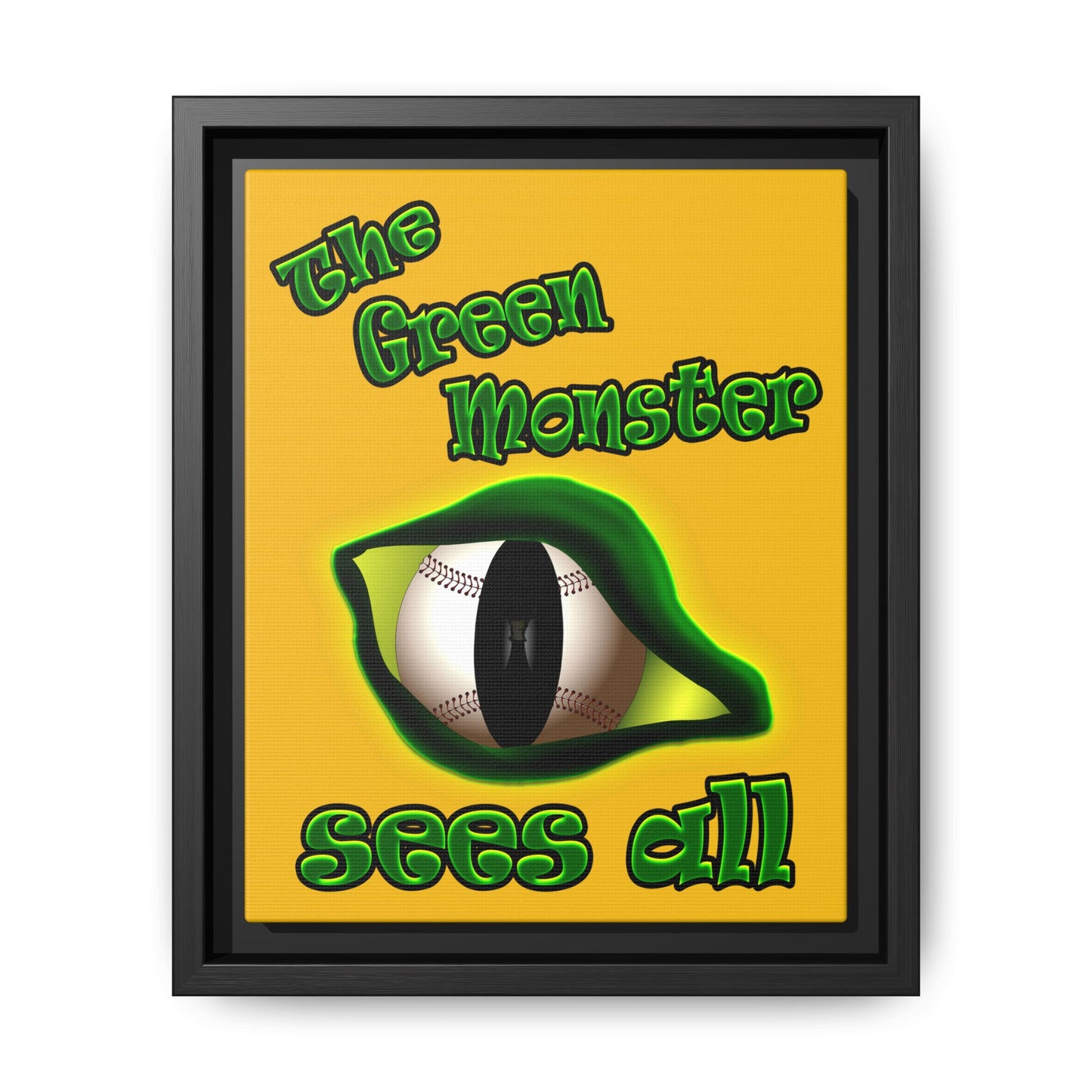 green monster - framed canvas art (yellow)