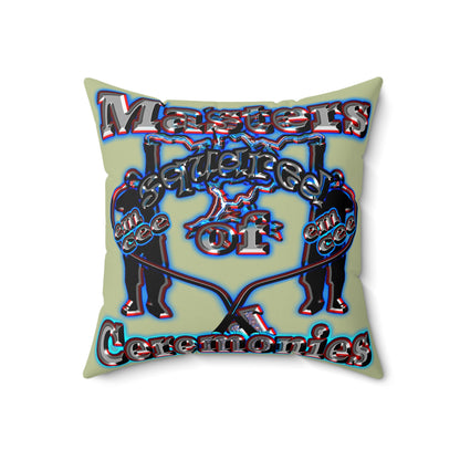 em cee squared - Faux Suede Square Pillow - (moss green)