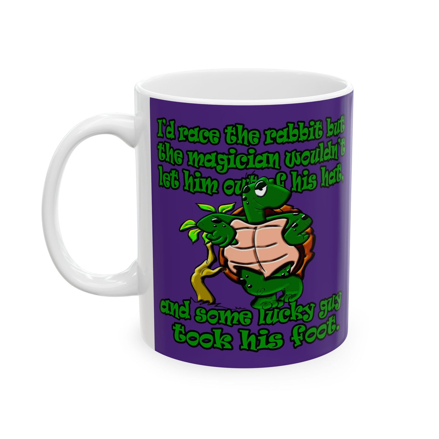 turtle race - White Mug (purple)