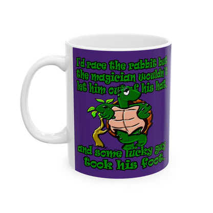 turtle race - White Mug (purple)