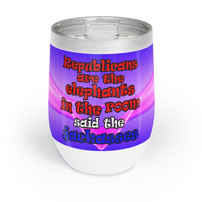 donkeys and elephants - Chill Wine Tumbler (purple-pink wave)