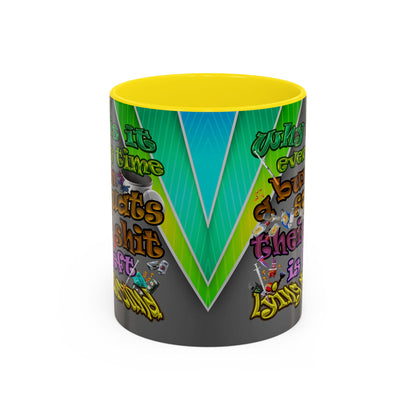 the bum's shit - Accent Mug (rainbow split)