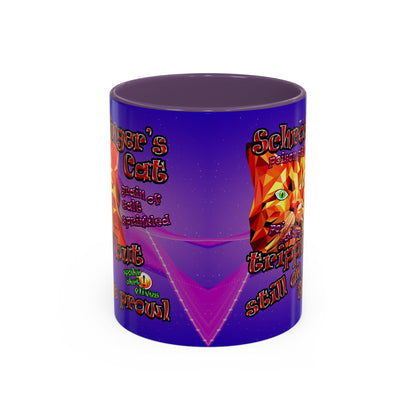 schrodinger's cat - Accent Mug (purple-pink wave)