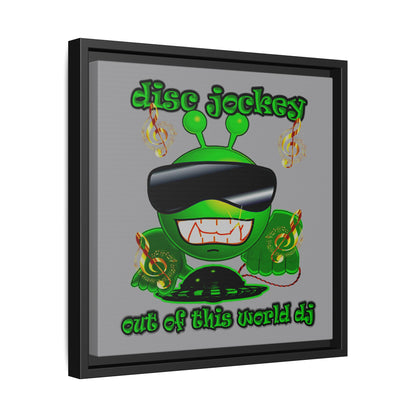 disc jockey - framed canvas art (grey)