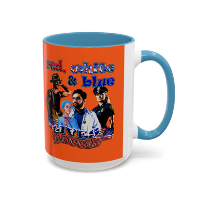 rw&b lives matter - Accent Mug (orange)