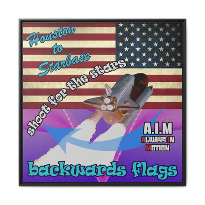 shoot for the stars - framed canvas art (purple-pink wave)