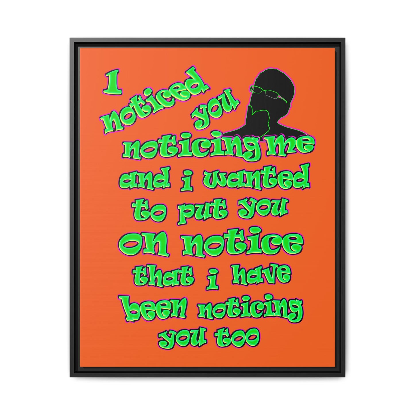 noticed you noticing - framed canvas art (orange)