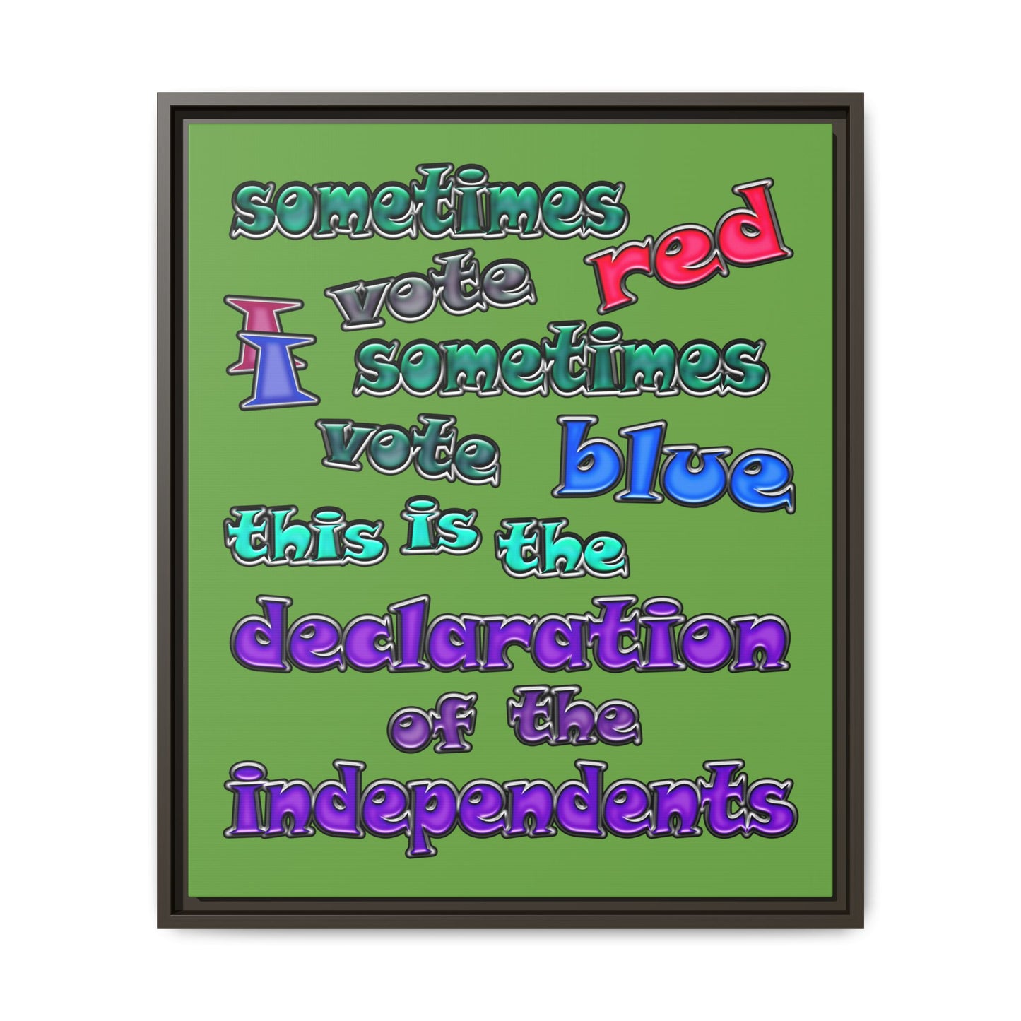 declaration of the independents - framed canvas art (green)
