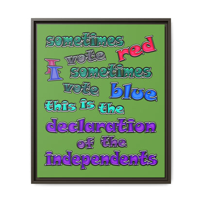 declaration of the independents - framed canvas art (green)