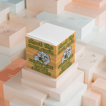 shoot the moon again - note cube (butterscotch wood finish)