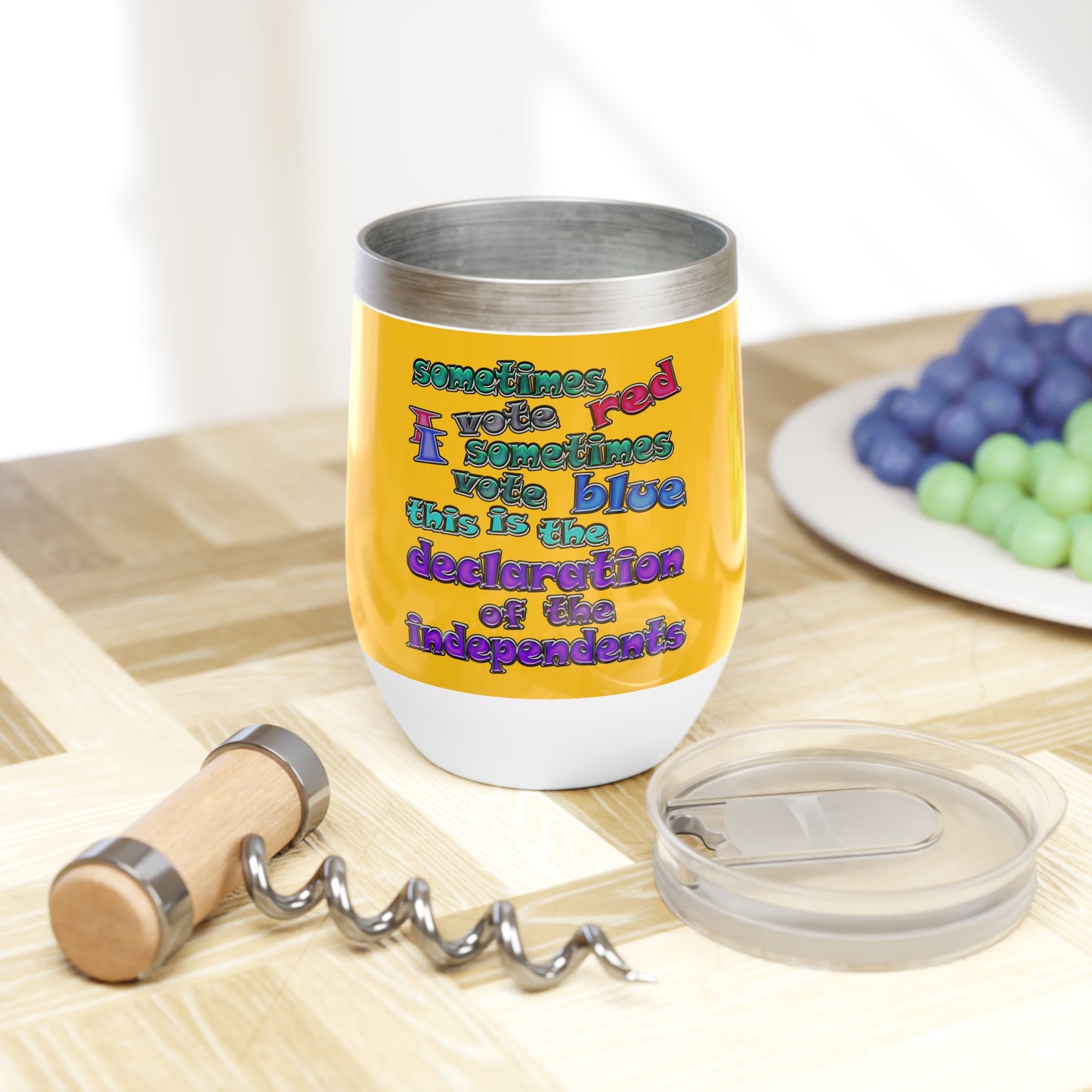 declaration of the independents - Chill Wine Tumbler (yellow)