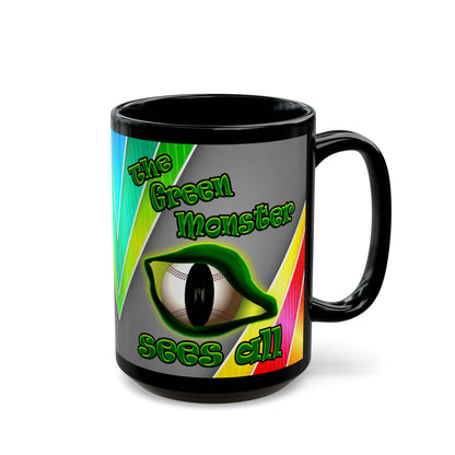 green monster - Black Mug (rainbow split)