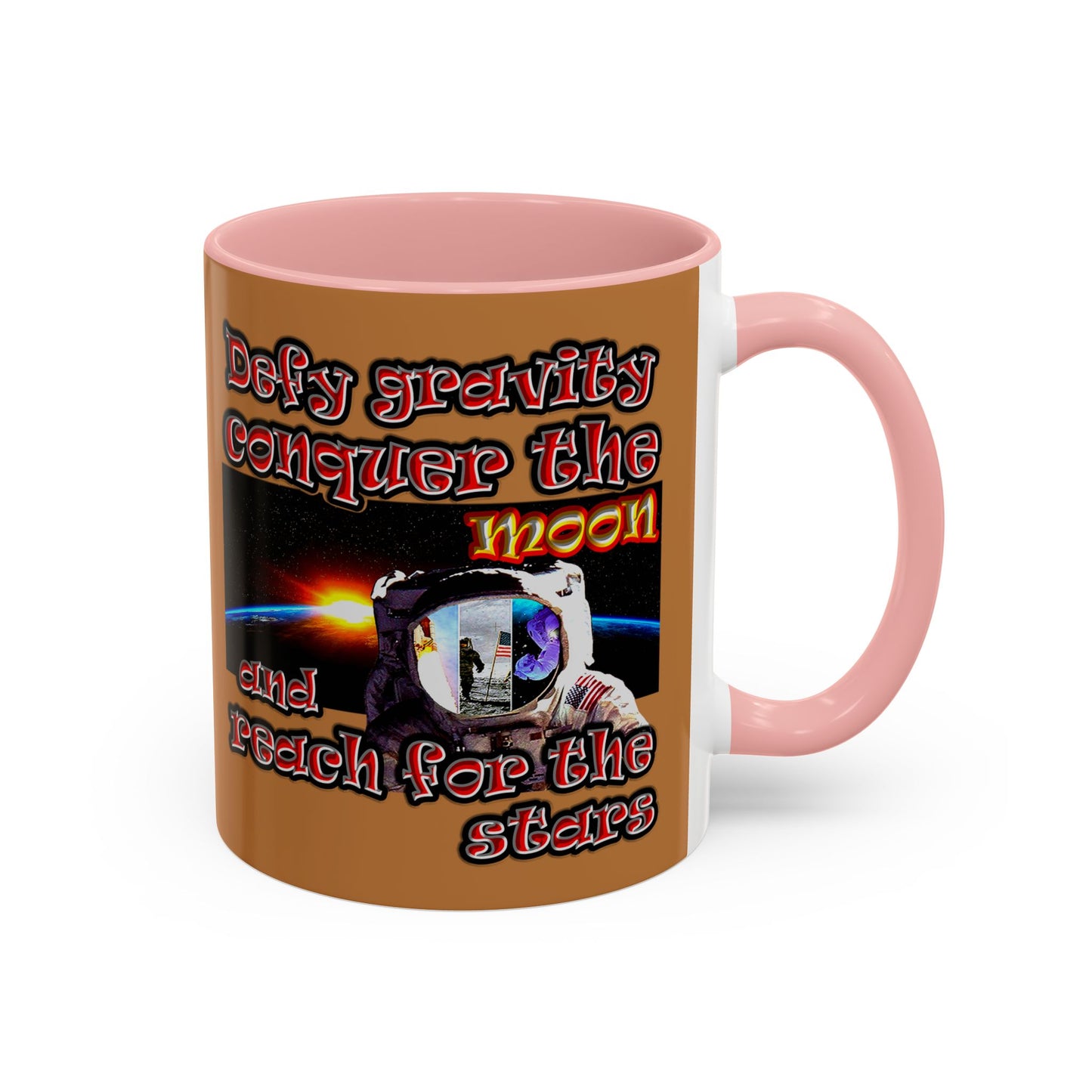 defy conquer reach - Accent Mug (light brown)