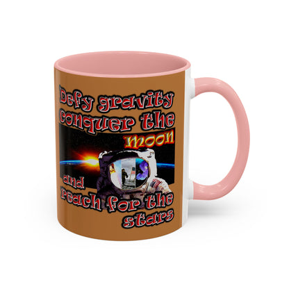 defy conquer reach - Accent Mug (light brown)