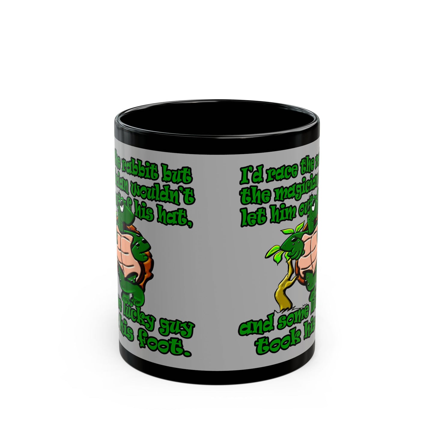 turtle race - Black Mug (light grey)