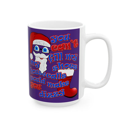 santa's shoes - White Mug (purple)