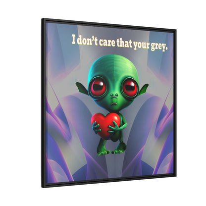 I don't care that your grey - framed canvas art (grey-pink wave)