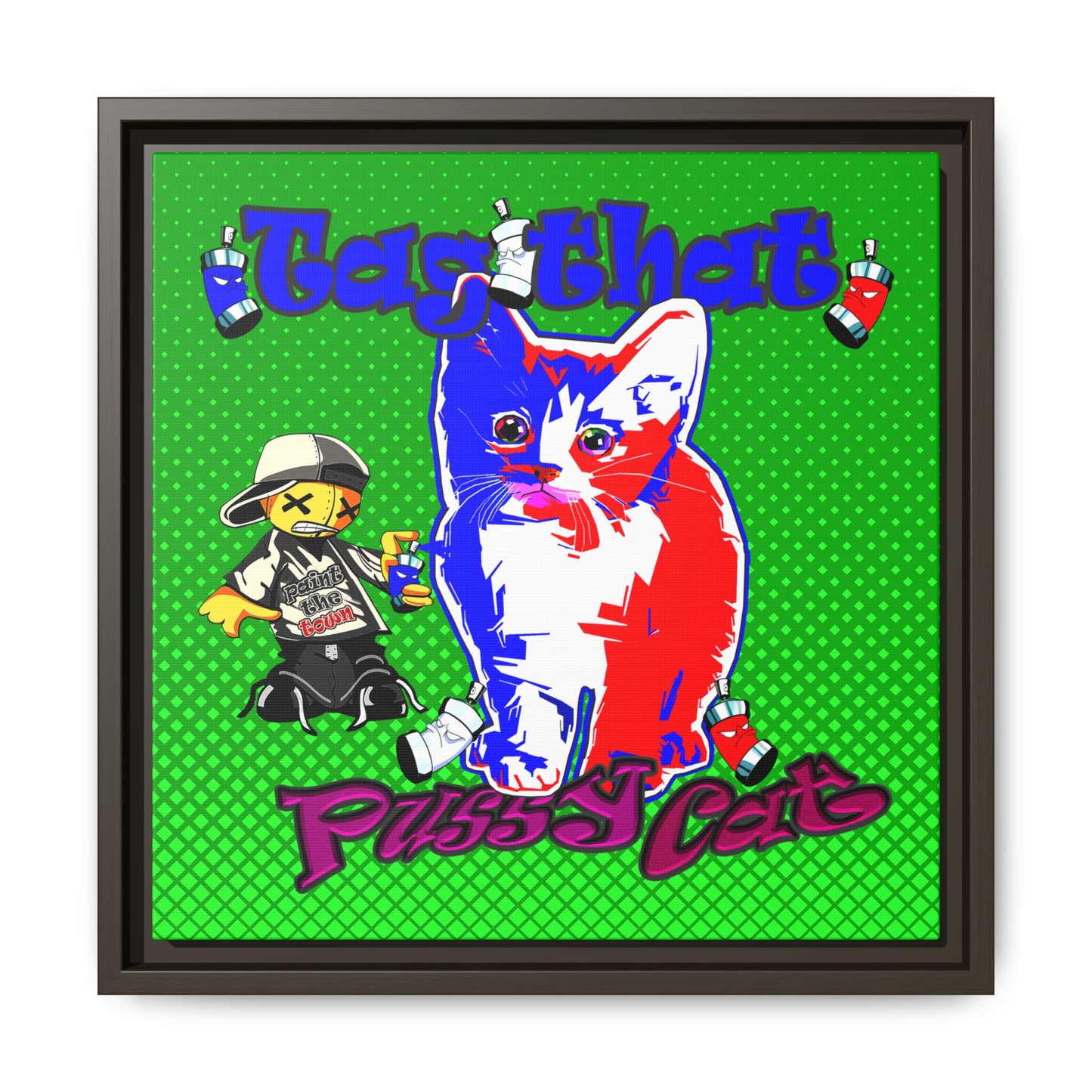 tag that - framed canvas art (logo green)