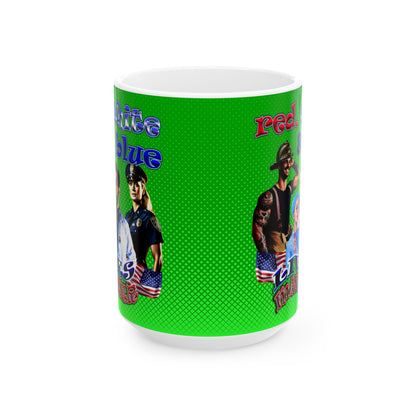 rw&b lives matter - White Mug (logo green)