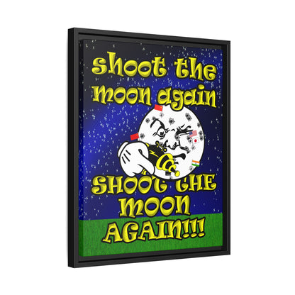 shoot the moon again - framed canvas art ('snoops' background)