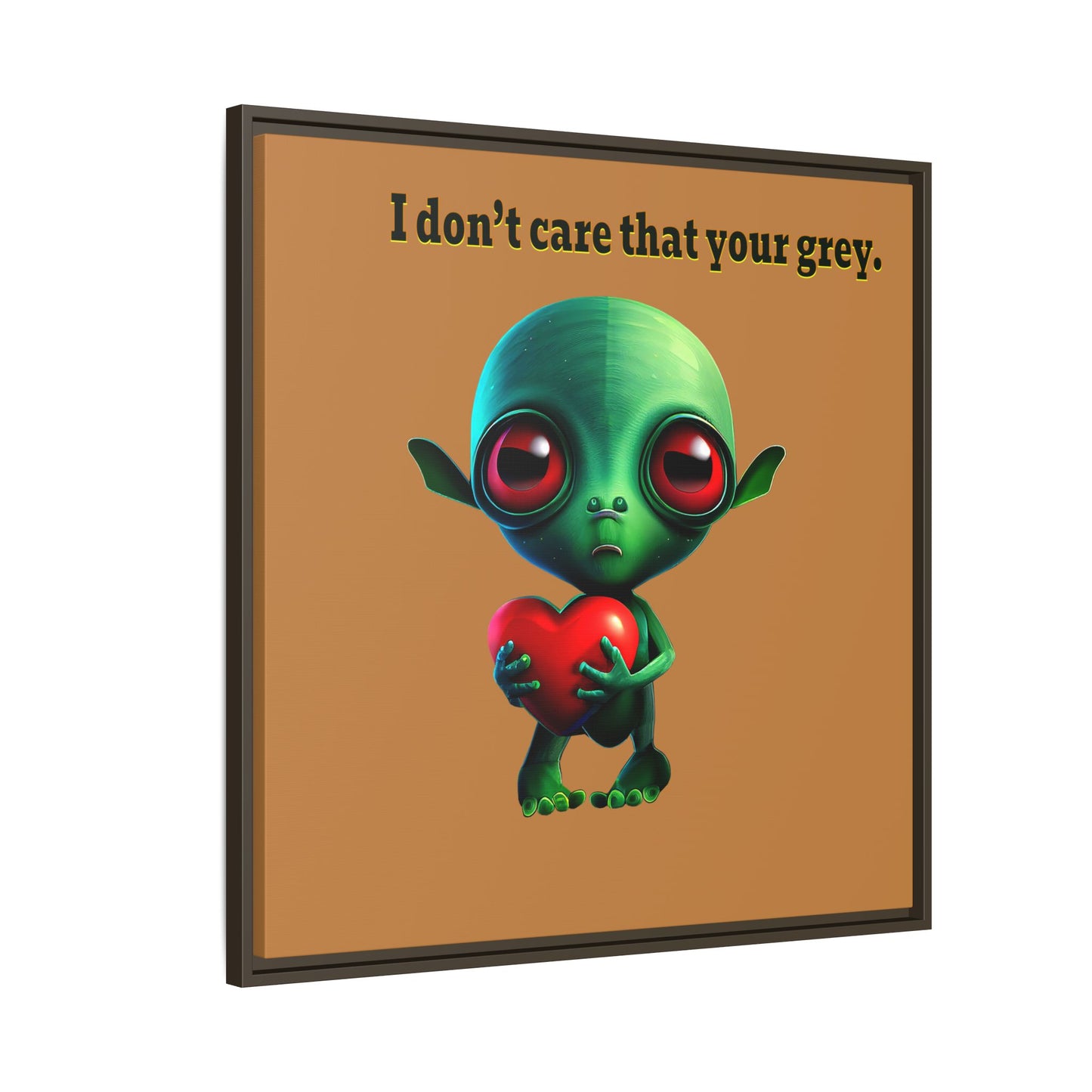 I don't care that your grey - framed canvas art (light brown)